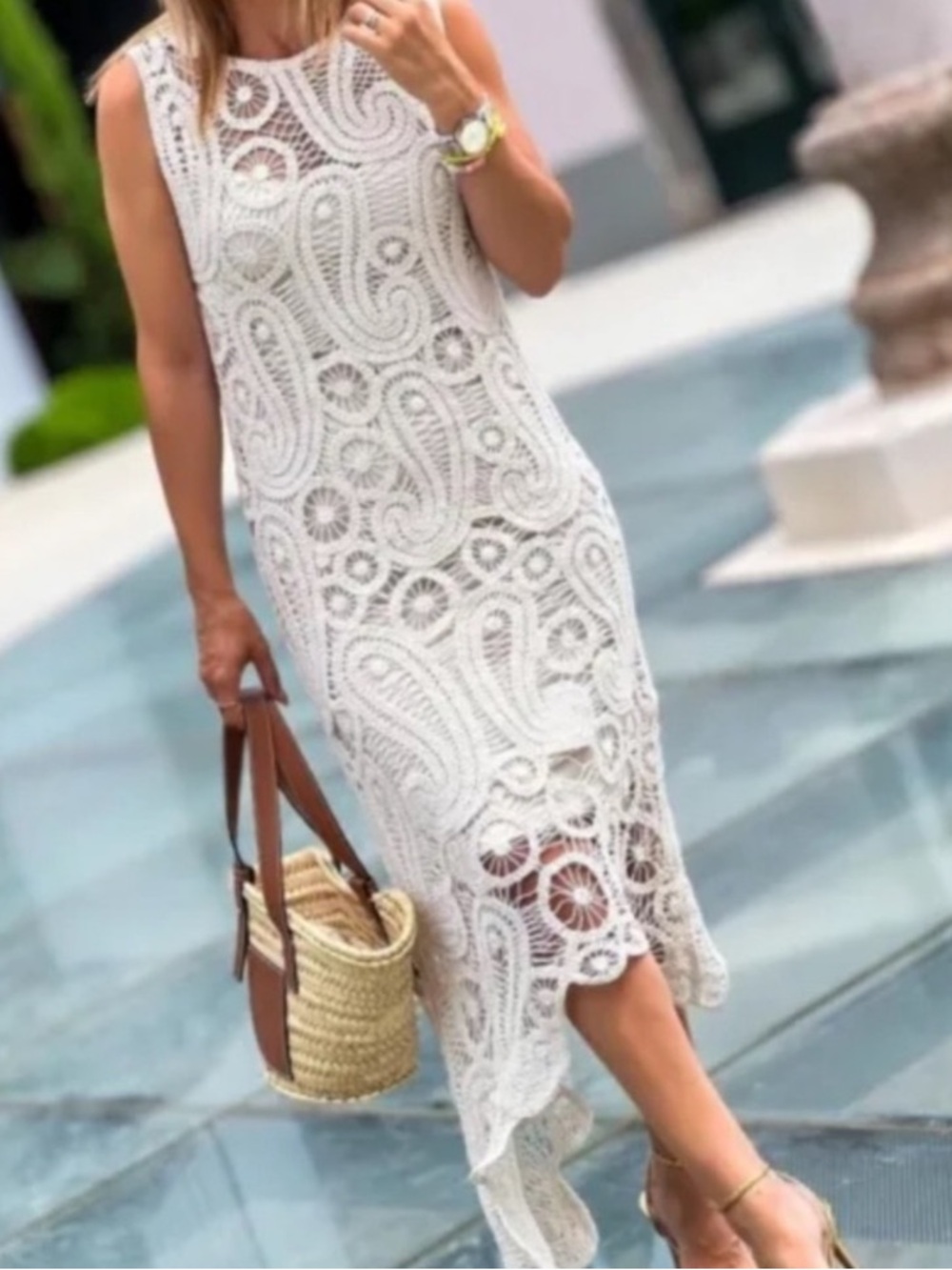ZARA Set Ecru Cream Crochet Lace Top & Skirt - Picture 15 of 15